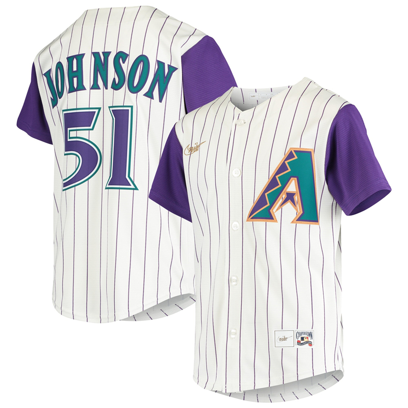 2020 MLB Youth Arizona Diamondbacks 51 Randy Johnson Nike Cream Alternate Cooperstown Collection Player Jersey 1